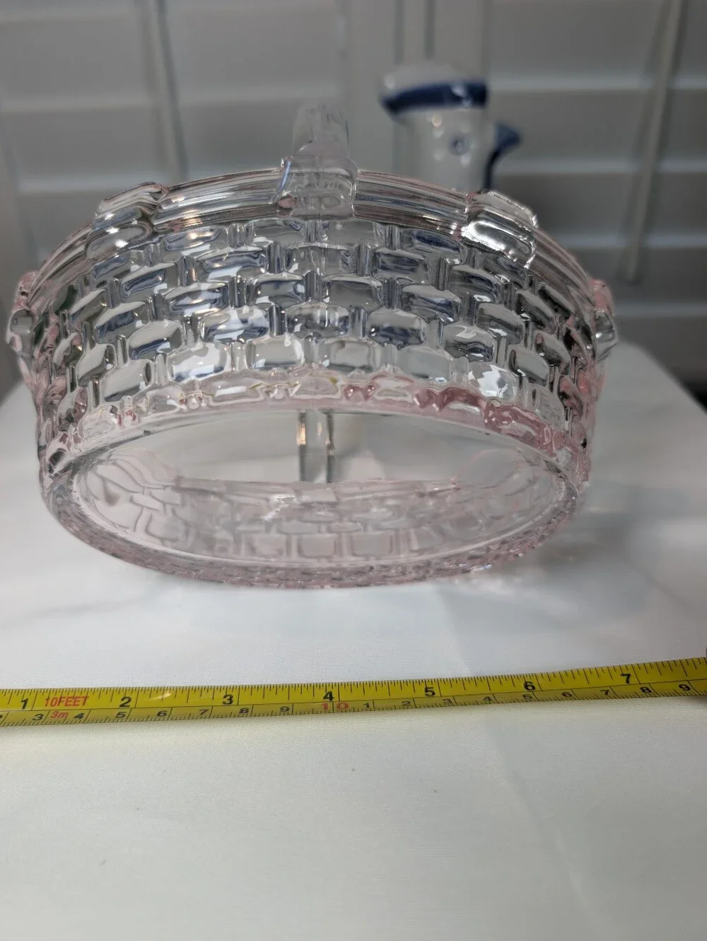 Pink Glass Basket Serving Bowl - Home Bath